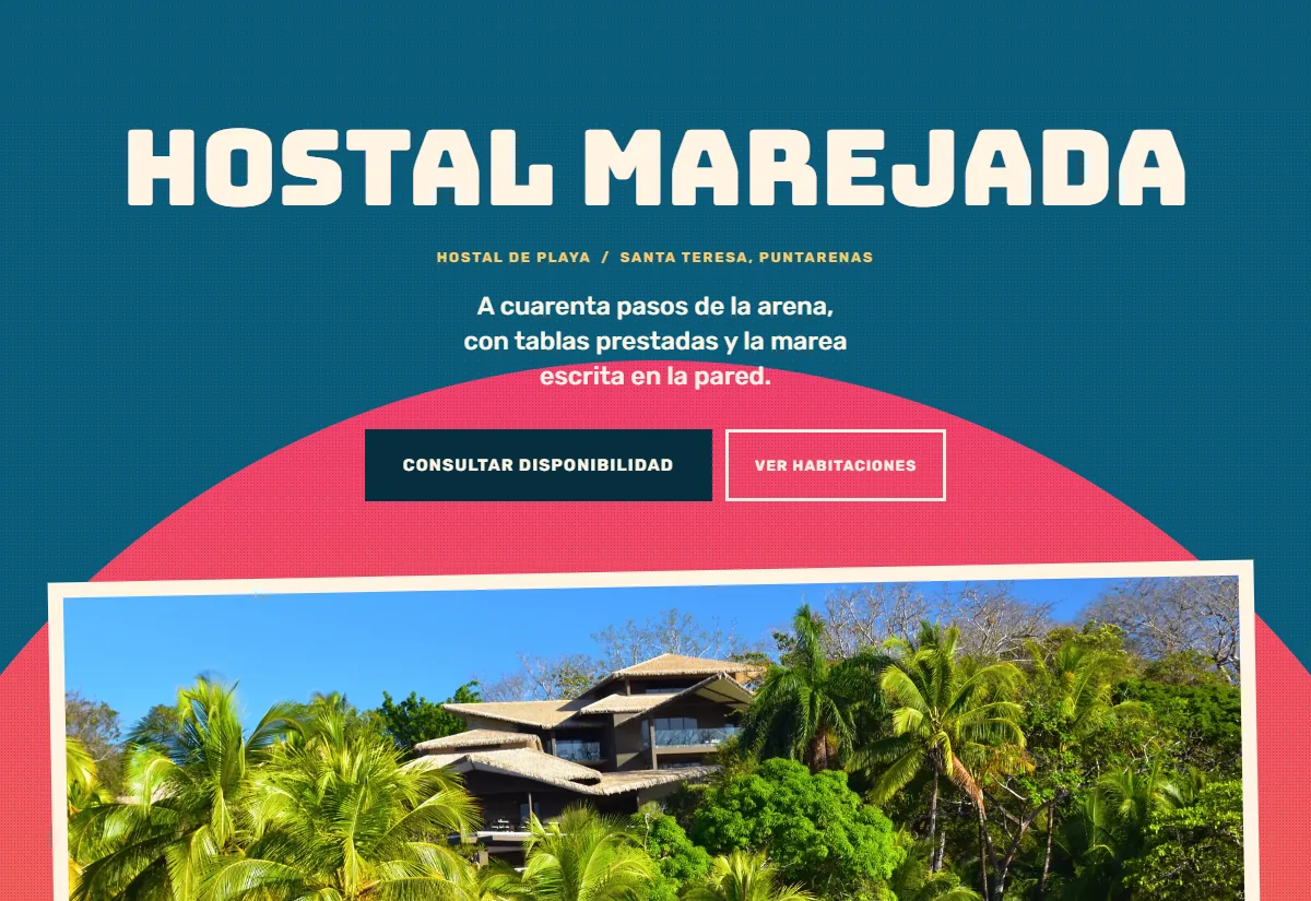 El sitio de Hostal Marejada, hostal de playa.